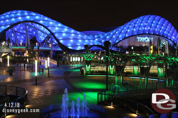 It was quarter to 8pm, which was also park closing, Tomorrowland was quiet.