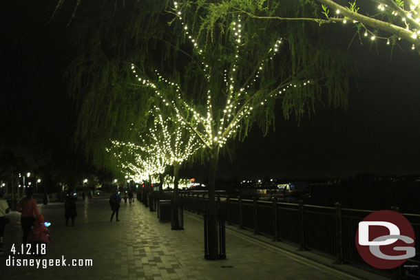 The crowd goes toward the Metro Station and Parking lot.  The walk along the water to the boat was relatively peaceful each night.