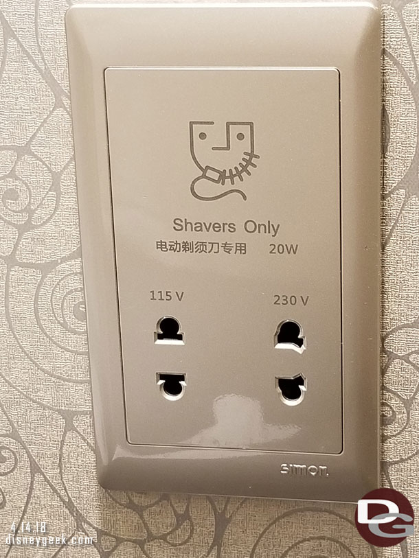 Power outlet in the bathroom