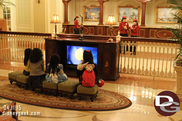 A kids area near the front desk.