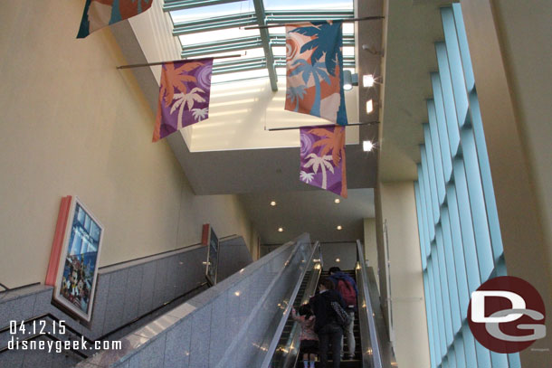 Heading up the escalator to the Disney Resort Line