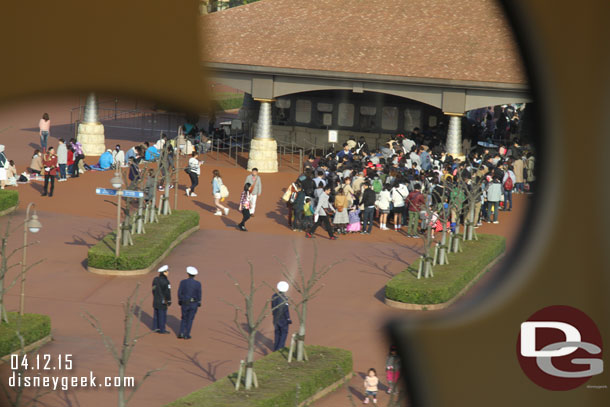 The line at Tokyo DisneySea this morning.  This was just past 7am and the park opens at 8am this morning.