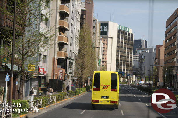 On our way.  I had a front row seat assigned to me since we booked so early.  Which meant I could take pictures out the front.  So here are some driving through Tokyo this morning.