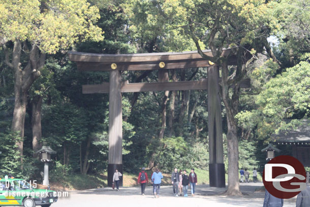 Arriving at our first stop the Meiji Shrine