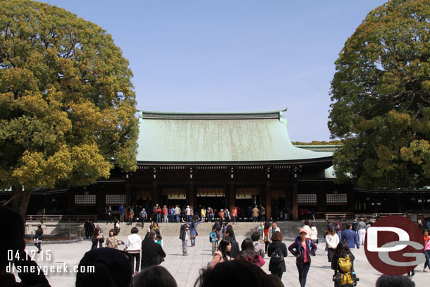 Inside the main courtyard.  The shrine is ahead of us.