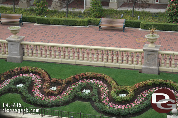 The flowers in front of the Tokyo Disneyland Hotel.