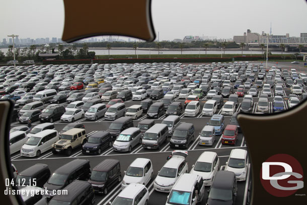 The close parking lot was fairly full.  No cars in the far one (only the last few days did we see cars out there).