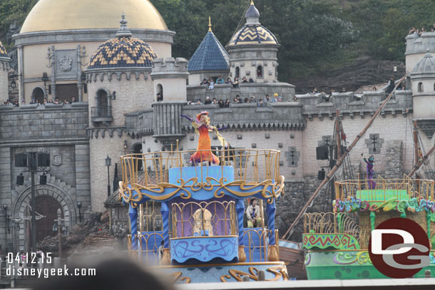 This section features a look at the Fashionable Easter show.  We caught the last performance of the day at 4:30pm.  The show takes place three times a day on the Mediterranean Harbor.  This picture is of the barges arriving.