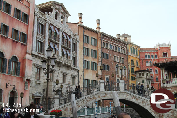 We noticed cast members heading toward the Venetian Gondolas