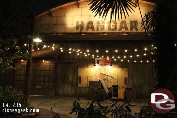 The Hanger stage was closed and no show going on during my trip.  It used to house Mystic Rhythms.