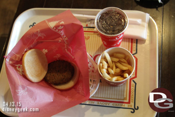 The burger was not very good.
