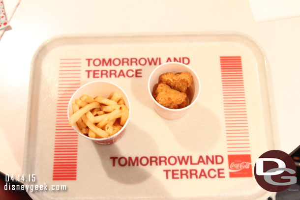 Grabbed a snack at Tomorrowland Terrace.. Mickey nuggets and fries.