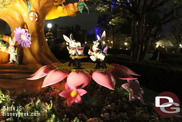 A nighttime look at the Easter Garden