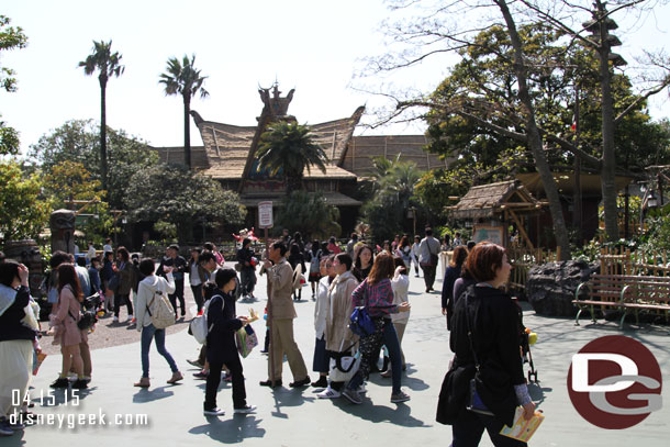 That cast member marks the end of the Jungle Cruise queue.. 