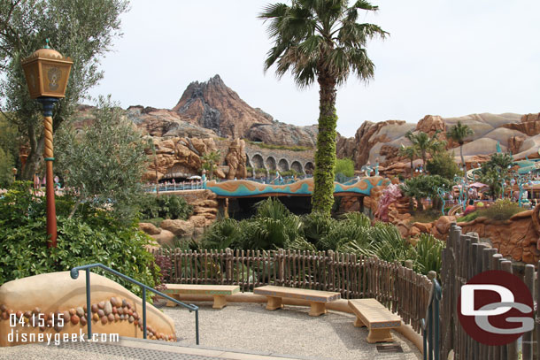 A sitting area with a view of the Mermaid Lagoon