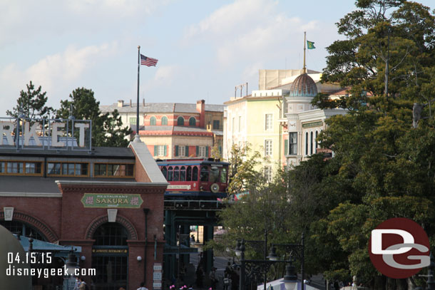 The Electric Railway traveling into the American Waterfront area.