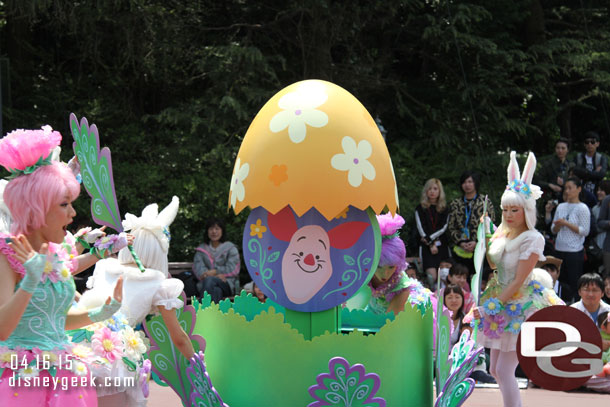 During the parade stop characters were revealed inside the eggs.