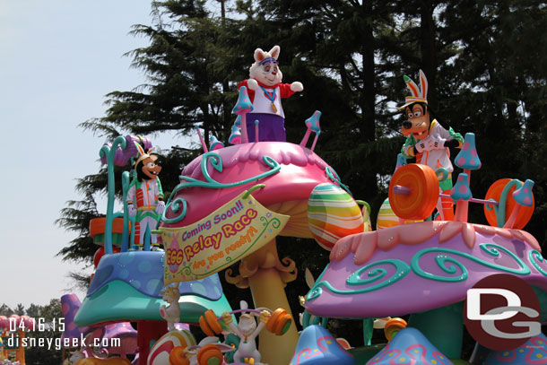 The next float is the gym float where the Easter bunnies get into condition for the egg race.