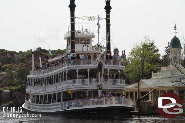 The Mark Twain was pulling out of port.