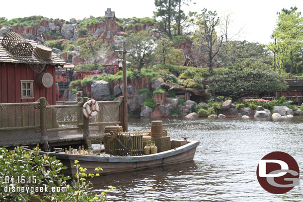 Looking across the Rivers of America toward Splash Mountain