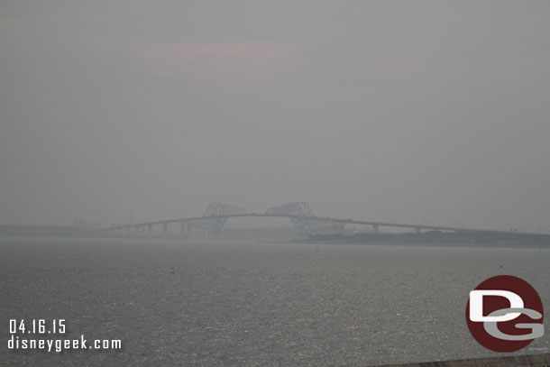 It was a little cloudy in the distance but you could see the bridge in Tokyo Bay.