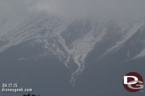 A closer look at Mt. Fuji.  Guessing that is the road we are heading up soon.