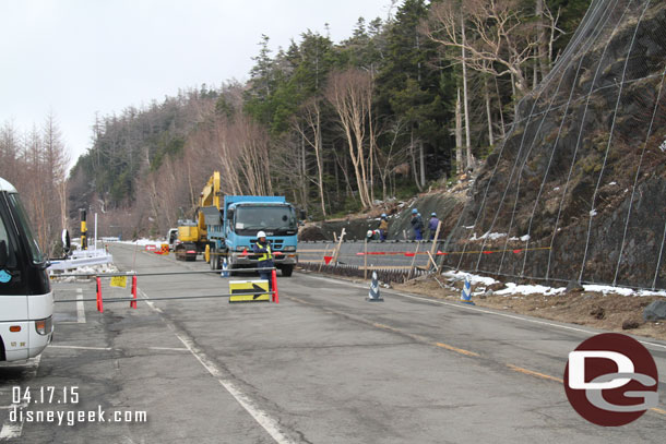 The road was closed.. later in the season you can go up to the 5th station at the 2300 meter/7545 foot mark.