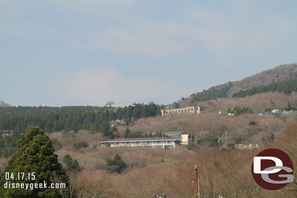 A ropeway leading up the mountain.