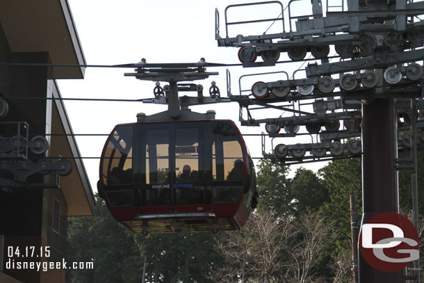 Arriving at the Togendai stop on the Hakone Ropeway.