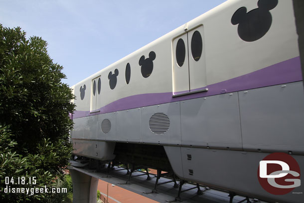 You can get fairly close to the Monorail from the walkway.