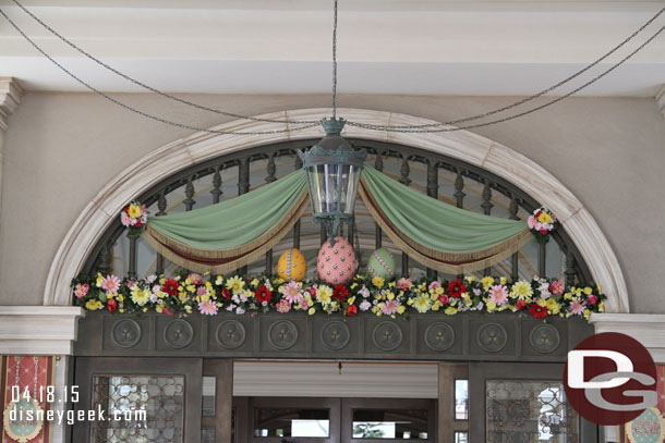 Ester Eggs over the entrance to the hotel