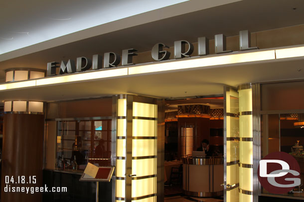 Next door is the Empire Grill