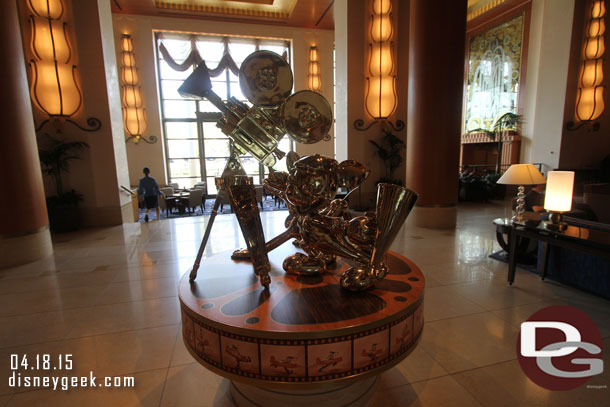 Mickey and Pluto statue in the middle.