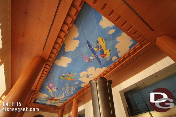 The ceiling mural in the lobby.