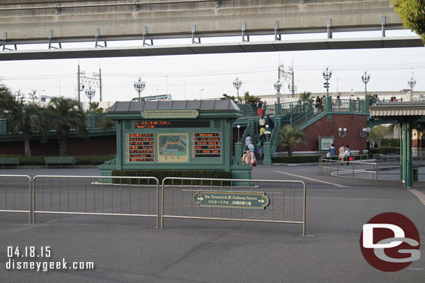 Approaching the bus stop area.