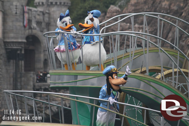 Goofy on the boat with Donald & Daisy