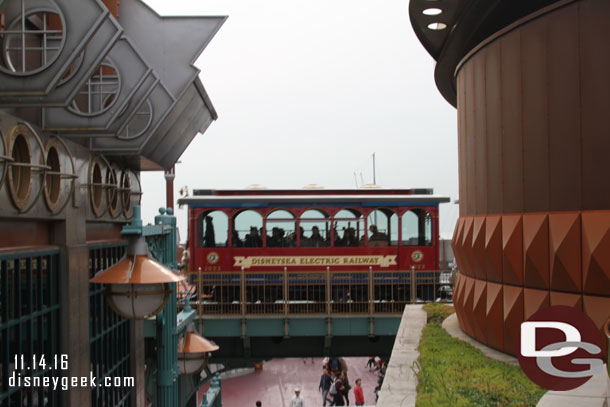 A train pulling out of the Port Discovery Station.