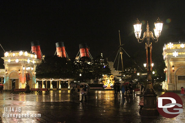 Fairly quiet in Waterfront Park as the rain continued to fall.