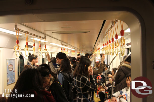 The Resort Line was fairly crowded this evening. Most guests exited at the Gateway Station.  This wraps up Day 3.