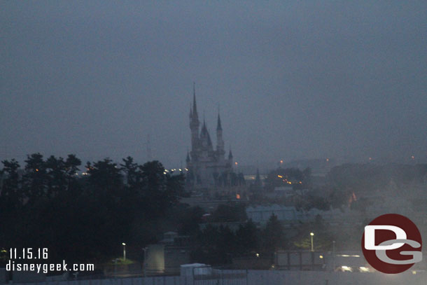 Looking toward Cinderella Castle at 6am.. it was just starting to get light outside.