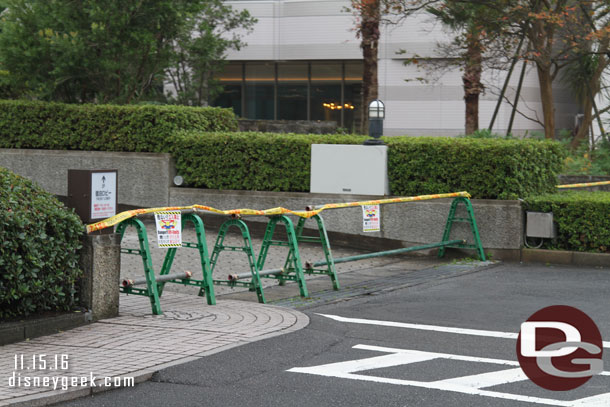 The upper level driveway at the Sheraton was blocked off for the rest of our trip as they did some road work.