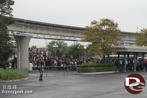 The backup at security continued to grow.