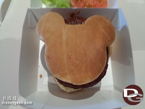 The bun is Mickey shaped.. not the burger.