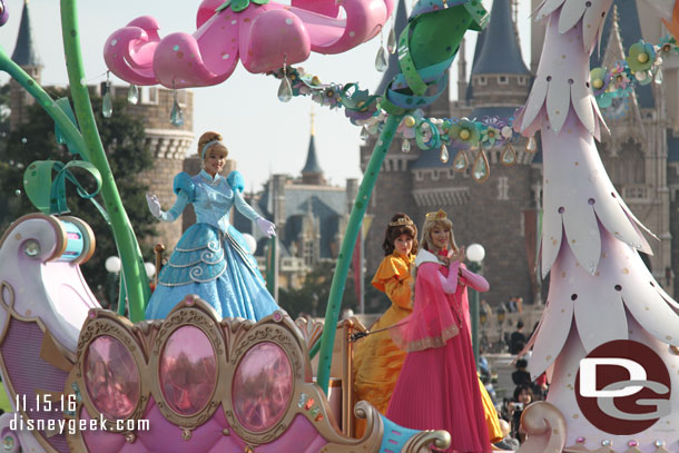 A trio of princesses on the float.