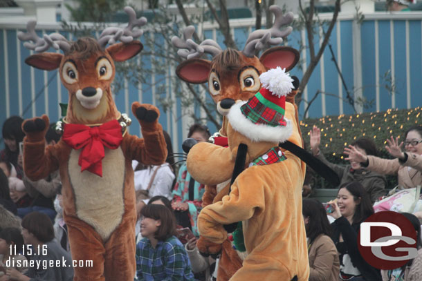 Pluto leading the reindeer.