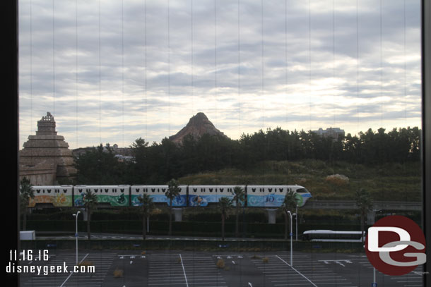 Looking out the other set of elevators toward Tokyo DisneySea.