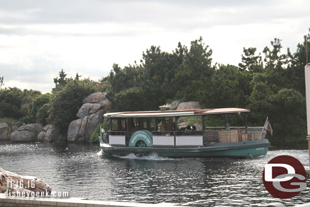 A steamer cruising by.