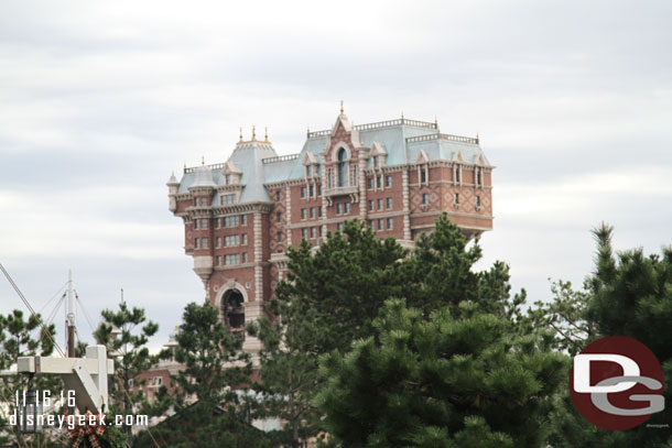 The Tower of Terror looming in the distance.
