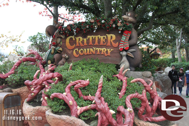 Making my way into Critter Country because last trip I did not really spend time walking the entire area.