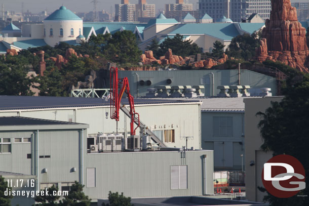 Backstage spotted a concrete pumper, it was hard to tell exactly where this was but it may be toward where Soarin is going in.